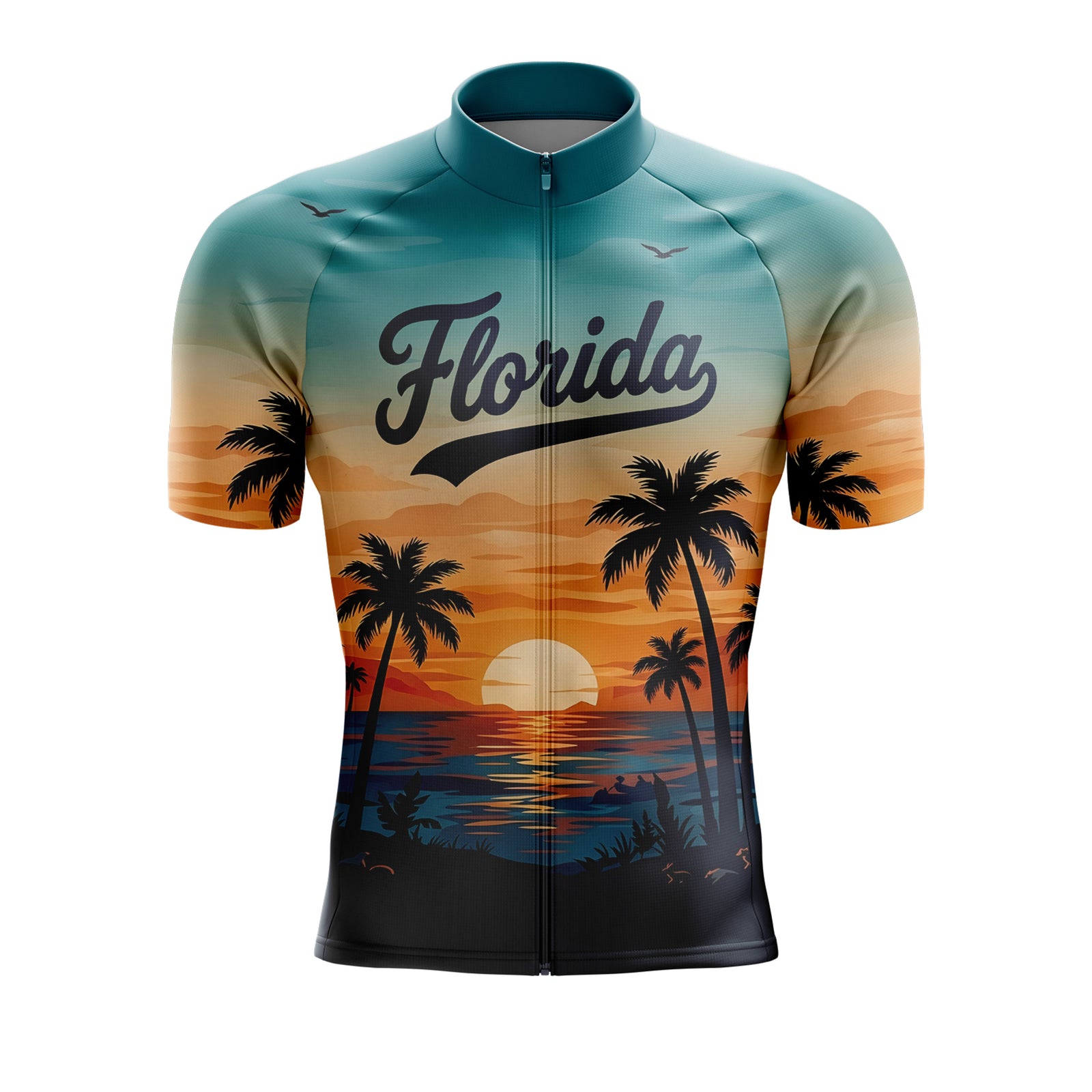 Jersey de ciclismo azul del lado de los hombres