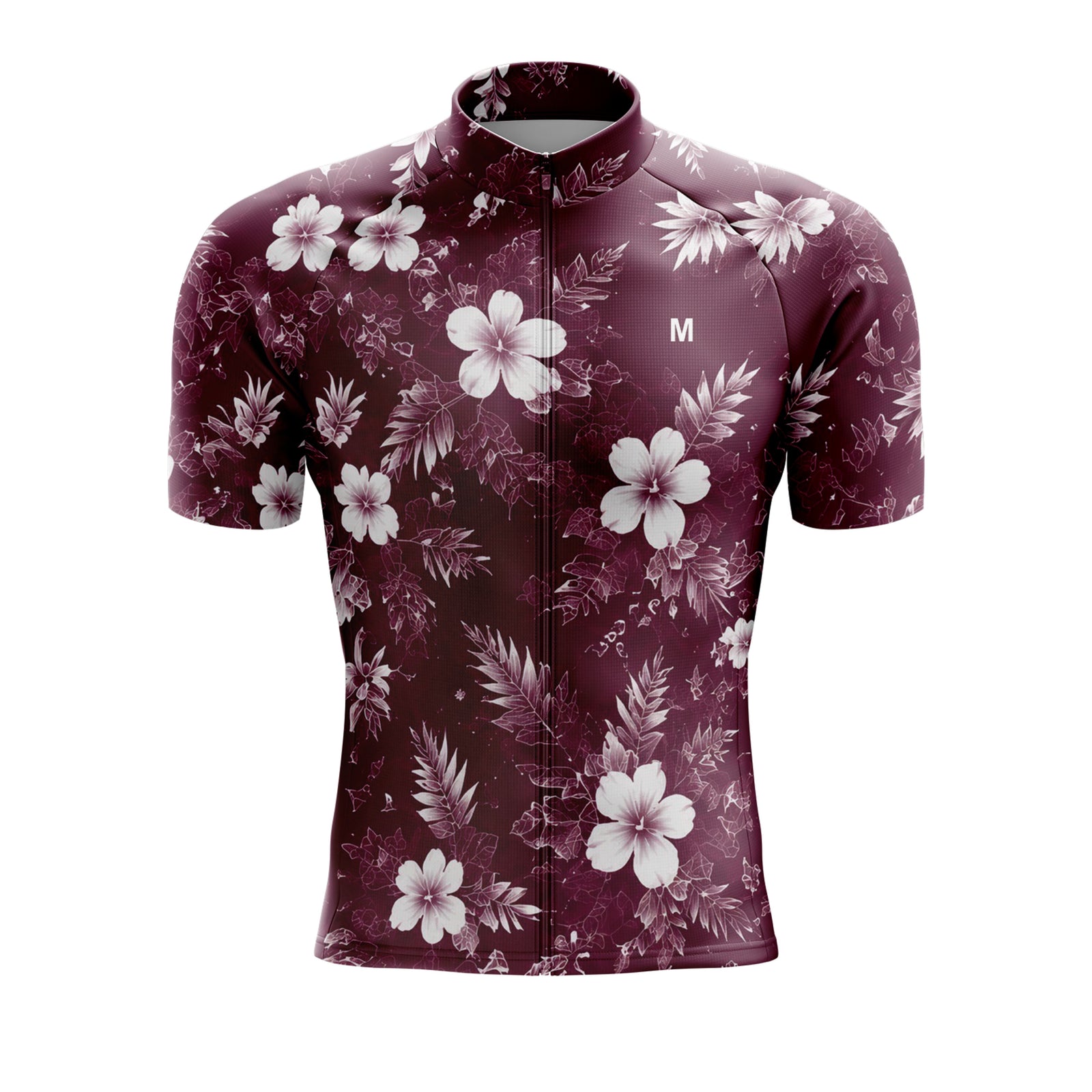 Men's Burgundy Floral Cycling Jersey 26/18 Edition