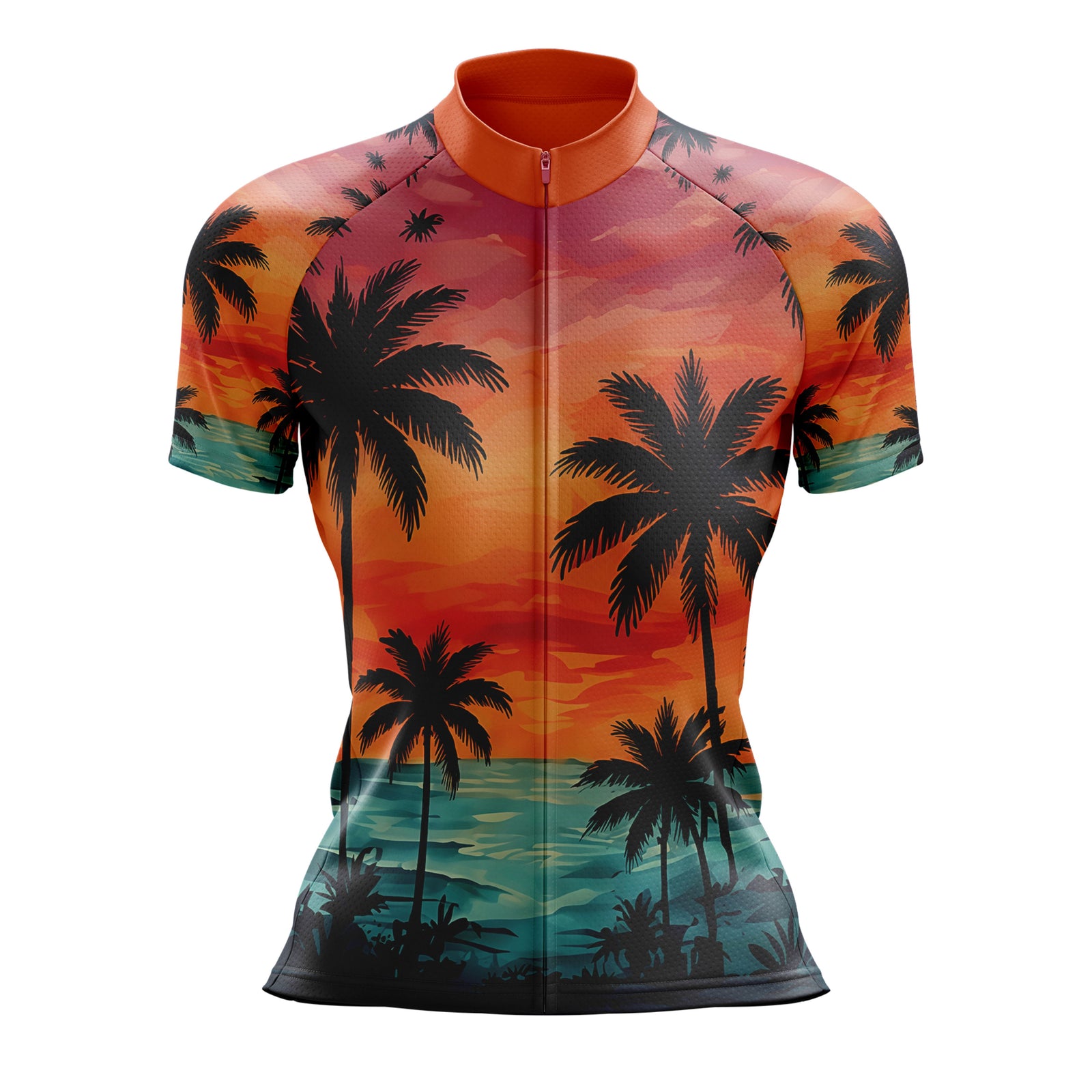 Jersey de ciclismo de gradiente rosado de mujeres