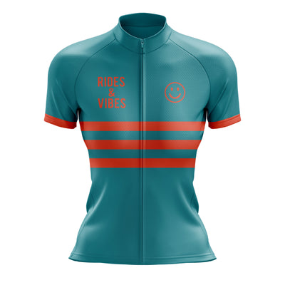Jersey de ciclismo de gradiente rosado de mujeres