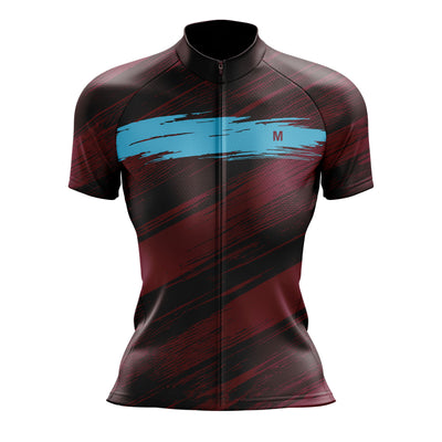 Jersey de ciclismo de gradiente rosado de mujeres