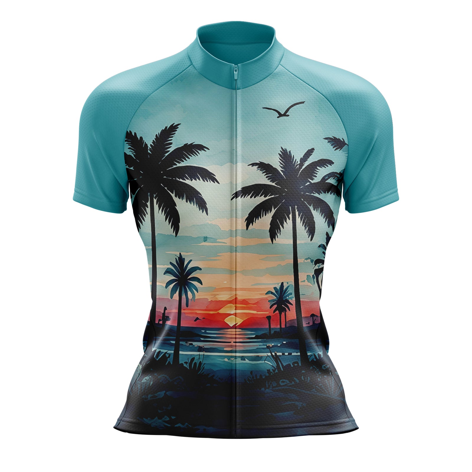 Jersey de ciclismo de gradiente rosado de mujeres