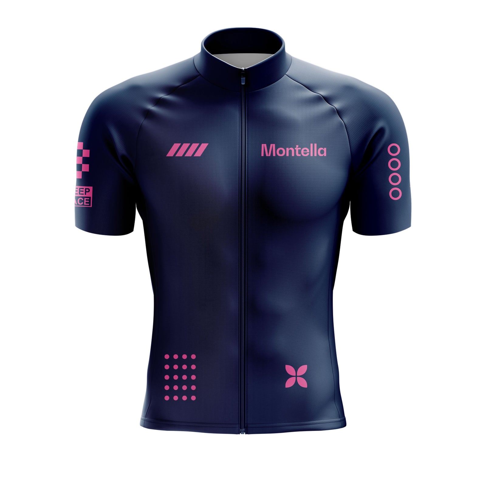 Jersey de ciclismo azul del lado de los hombres