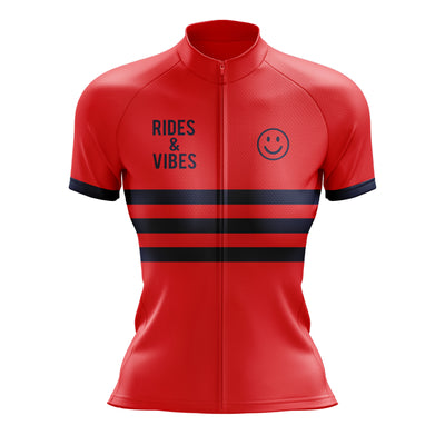 Jersey de ciclismo de gradiente rosado de mujeres