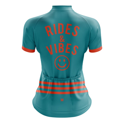 Jersey de ciclismo de gradiente rosado de mujeres