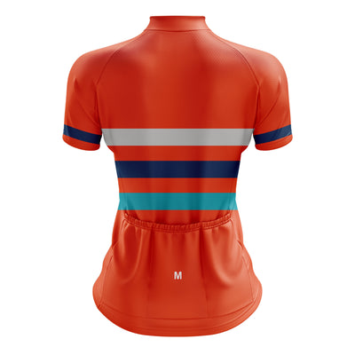 Jersey de ciclismo de gradiente rosado de mujeres