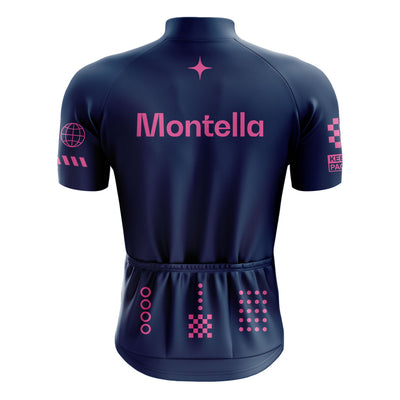 Jersey de ciclismo azul del lado de los hombres