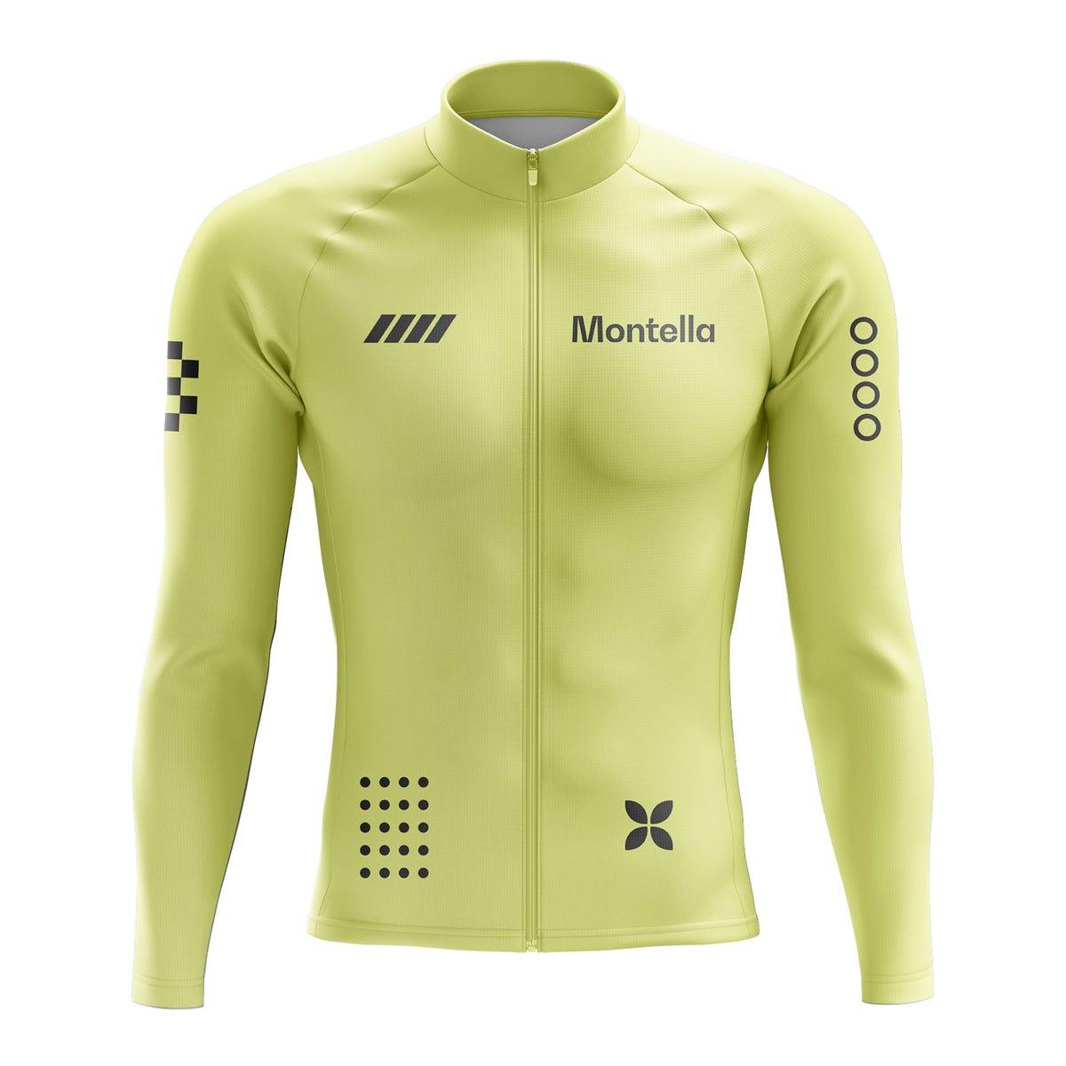 Men's Lime Yellow Long Sleeve Cycling Jersey