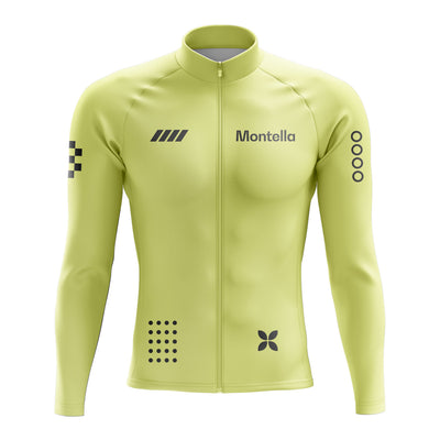 Men's Lime Yellow Long Sleeve Cycling Jersey