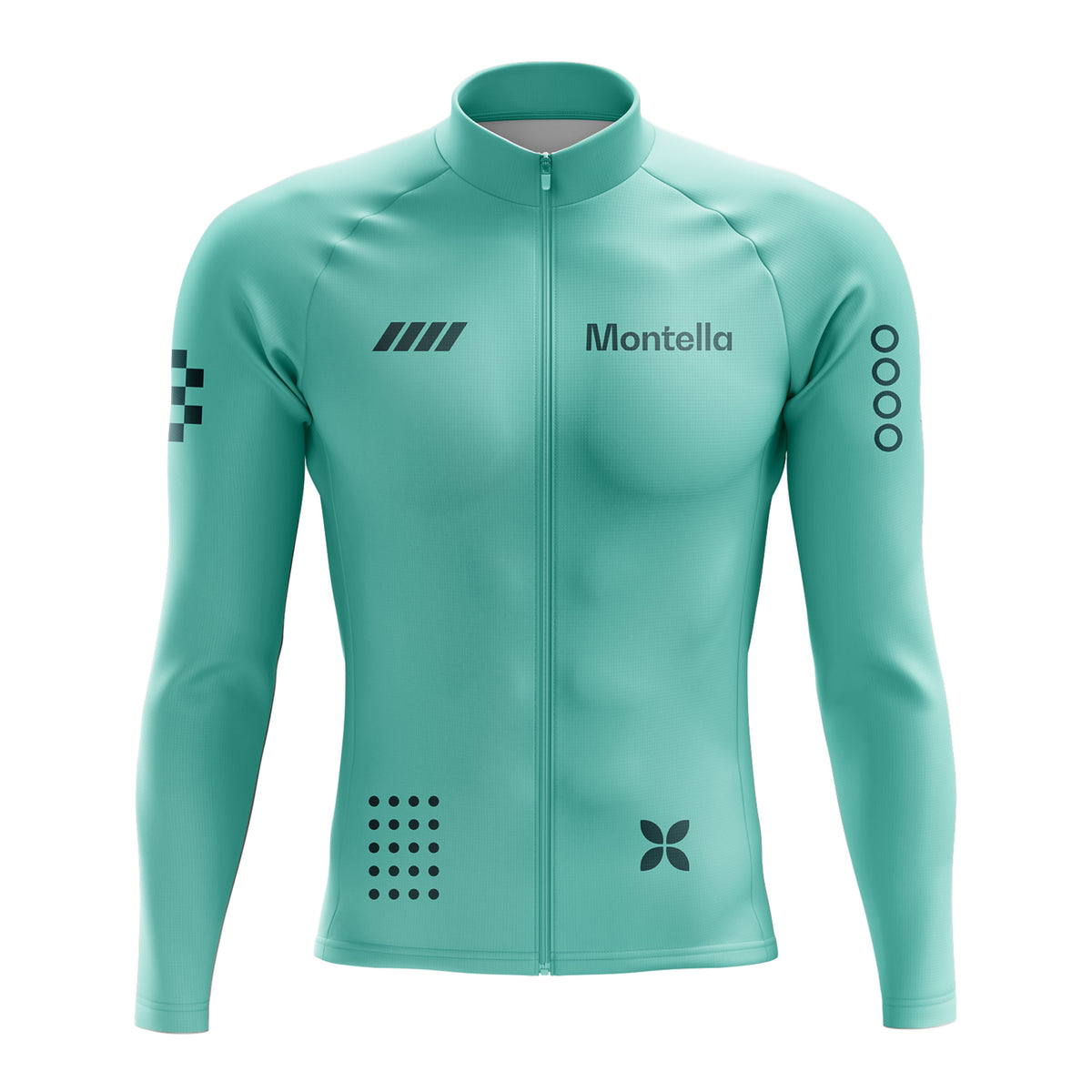 Men's Aqua Mint Long Sleeve Cycling Jersey