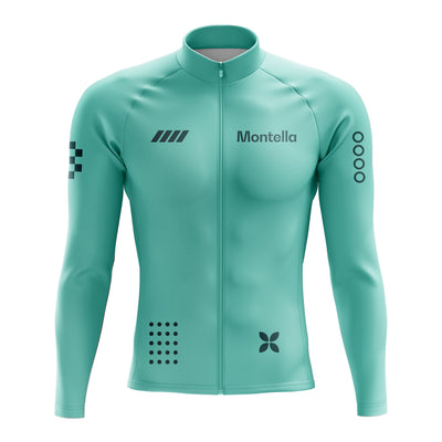 Men's Aqua Mint Long Sleeve Cycling Jersey