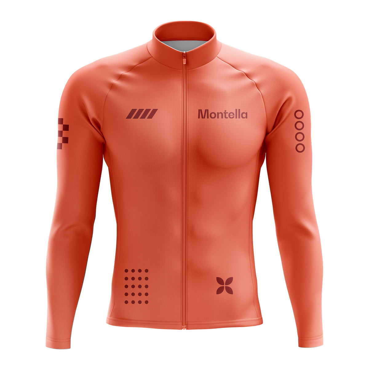 Men's Coral Long Sleeve Cycling Jersey