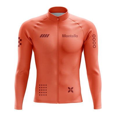 Men's Coral Long Sleeve Cycling Jersey