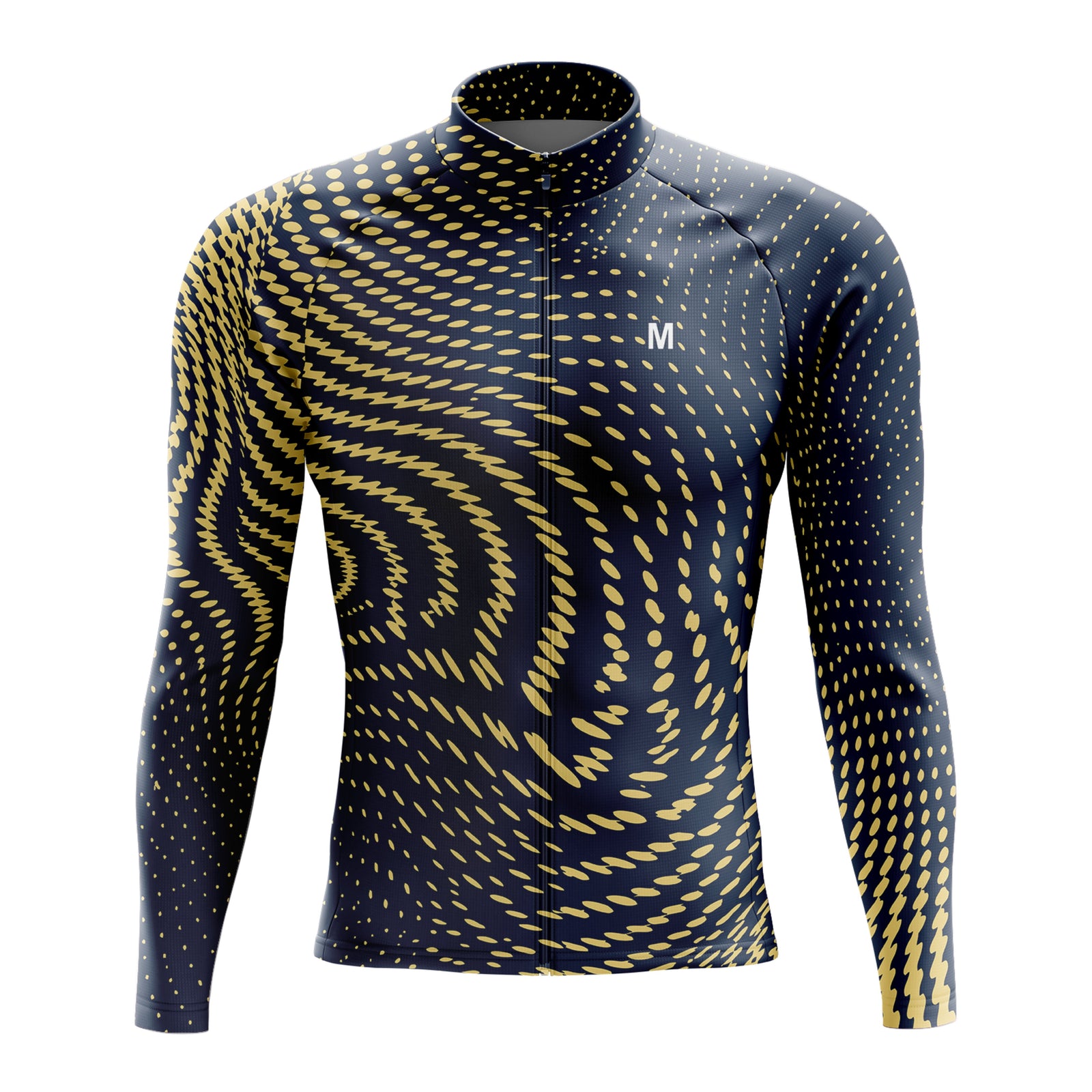 Men's Blue Wave Long Sleeve Cycling Jersey