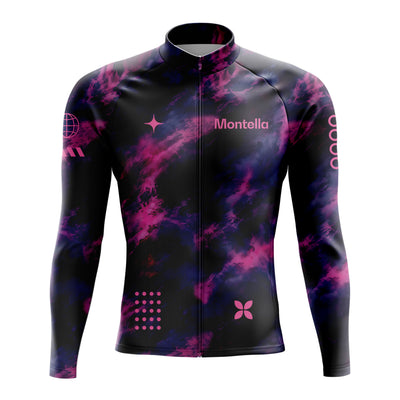 Men's Pink Space Long Sleeve Cycling Jersey 26/24