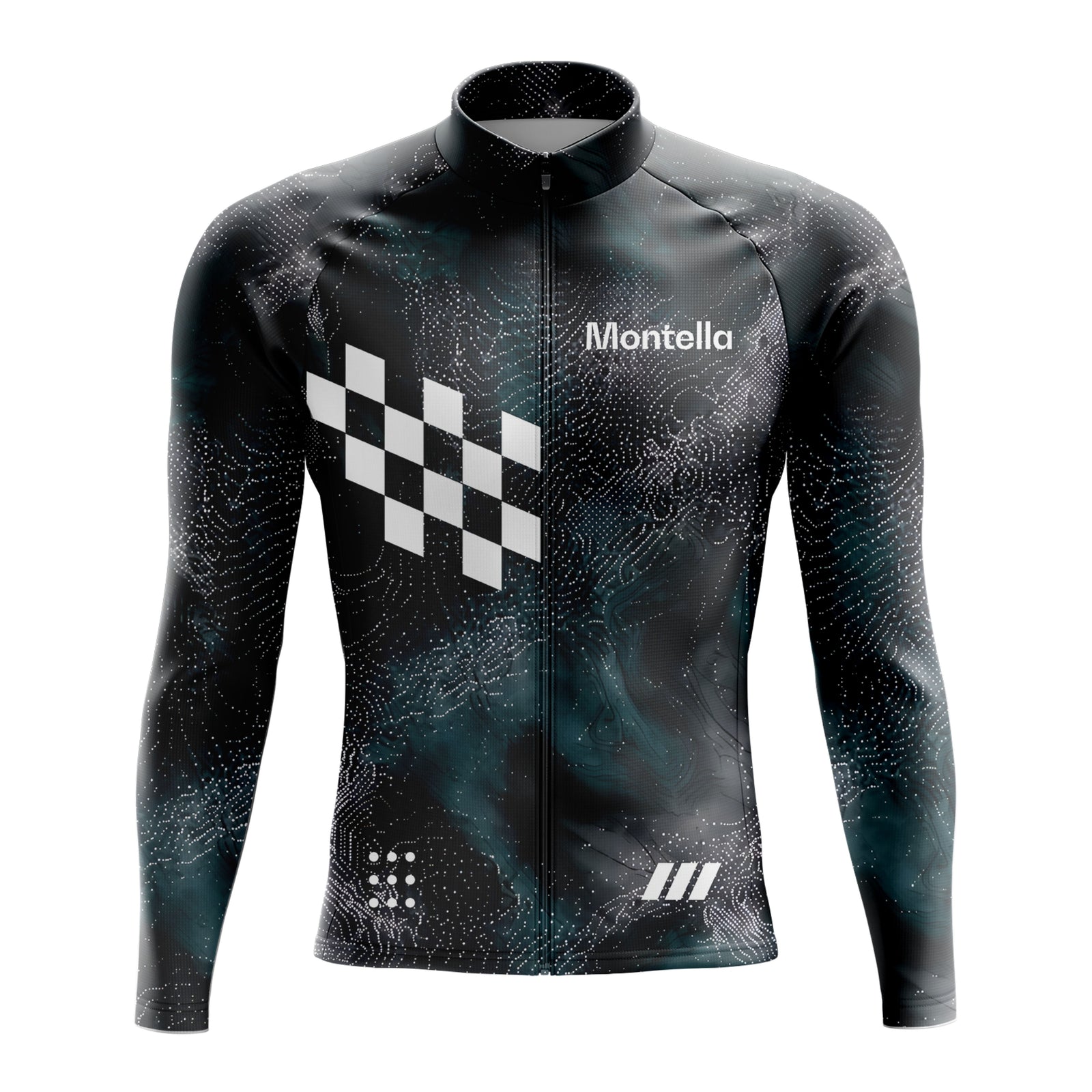 Jersey de ciclismo de manga de ángulo negro de los hombres