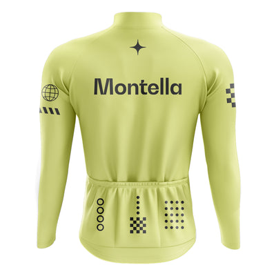 Men's Lime Yellow Long Sleeve Cycling Jersey
