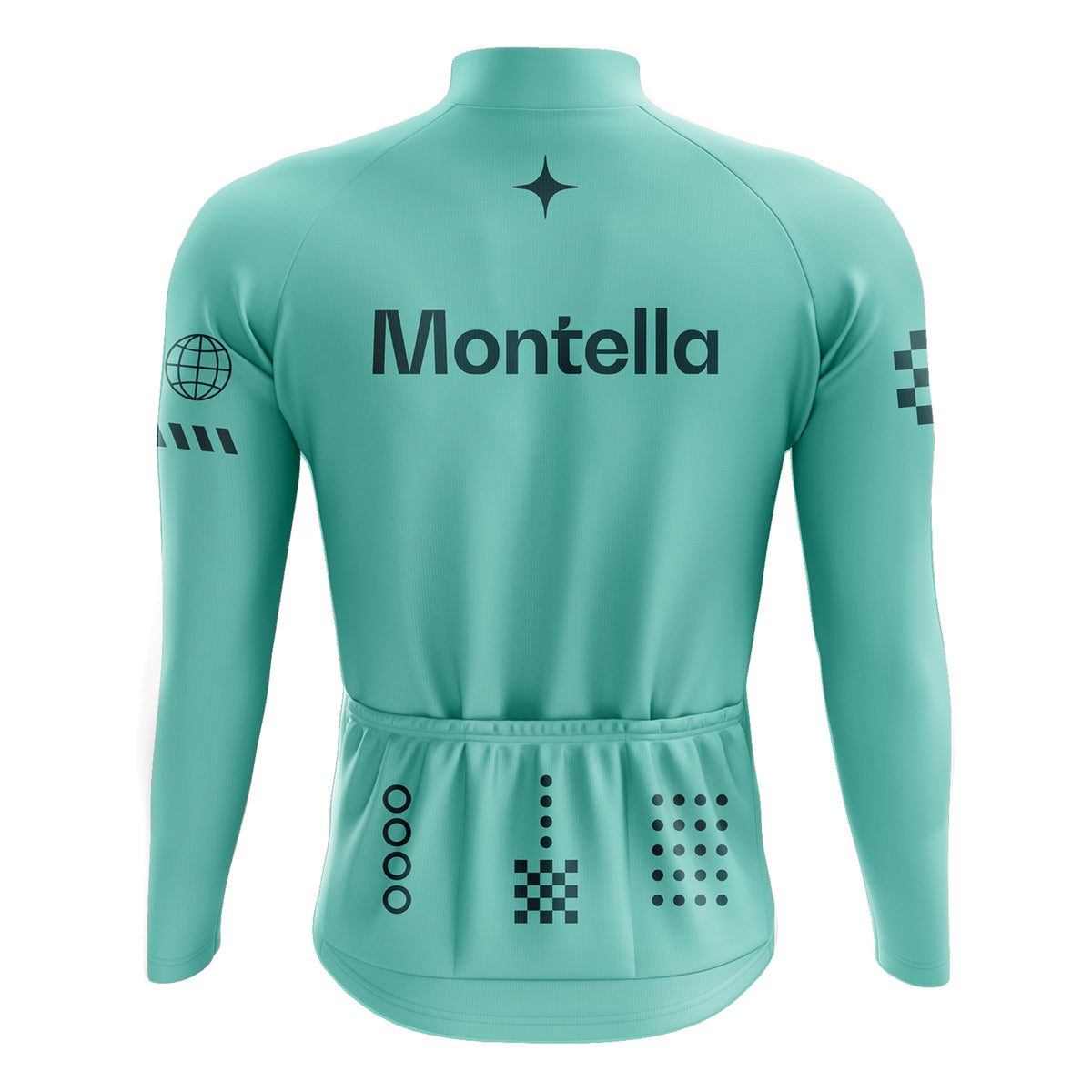 Men's Aqua Mint Long Sleeve Cycling Jersey