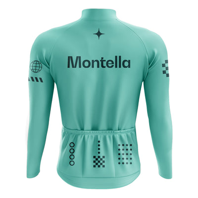 Men's Aqua Mint Long Sleeve Cycling Jersey