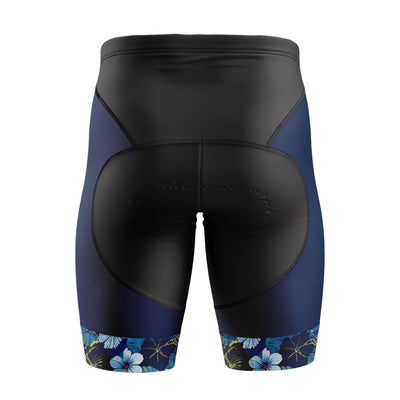 Women's Blue Floral Cycling Jersey or Shorts