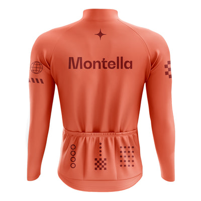 Men's Coral Long Sleeve Cycling Jersey