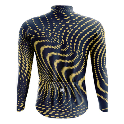 Men's Blue Wave Long Sleeve Cycling Jersey