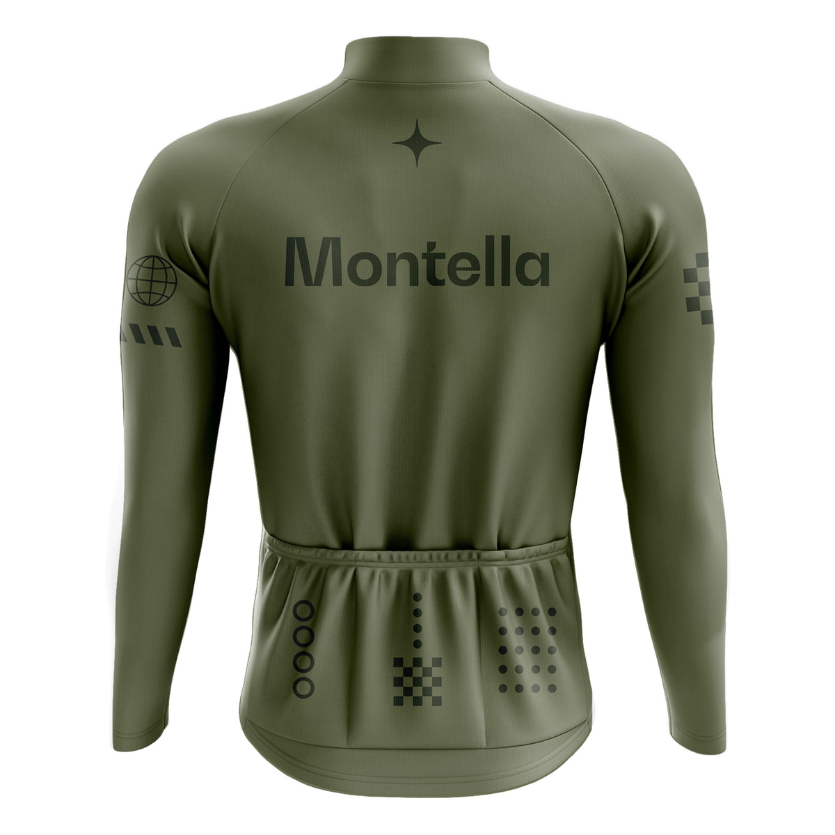 Men's Olive Green Long Sleeve Cycling Jersey