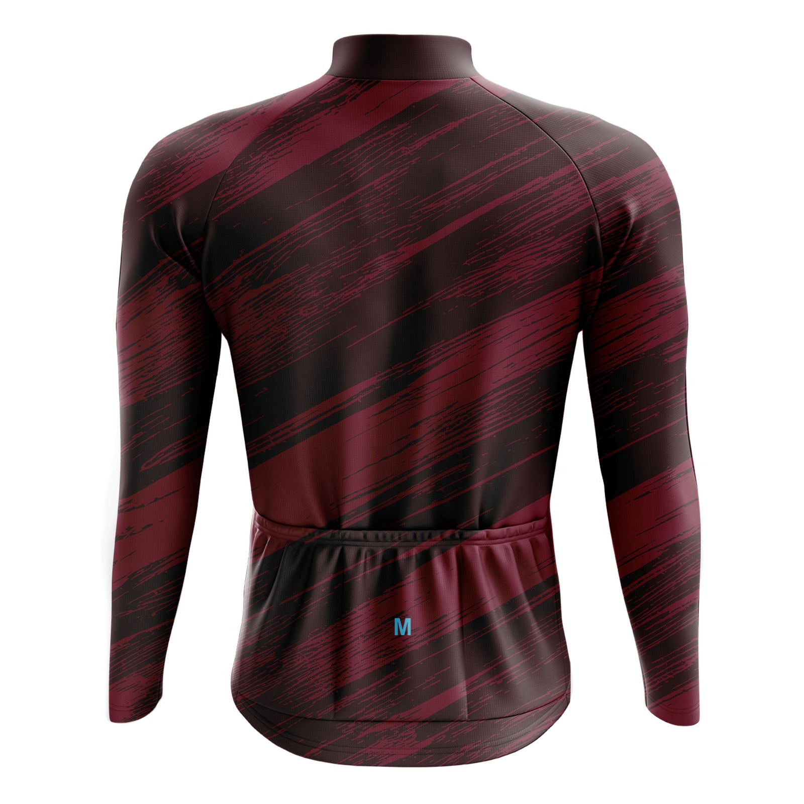 Men's Burgundy Long Sleeve Cycling Jersey 26/17