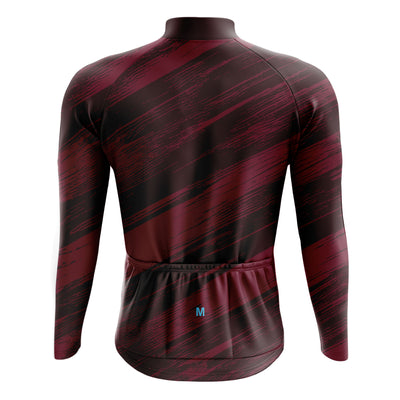 Men's Burgundy Long Sleeve Cycling Jersey 26/17