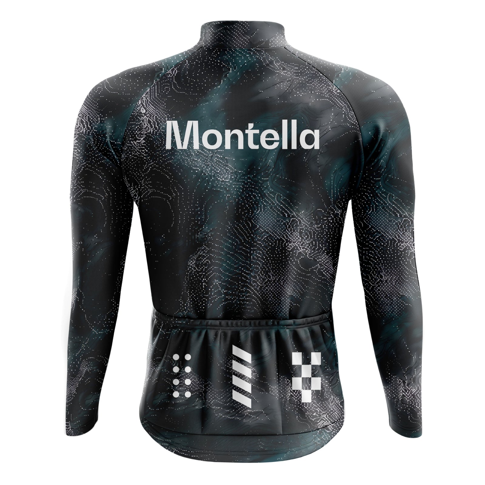 Jersey de ciclismo de manga de ángulo negro de los hombres