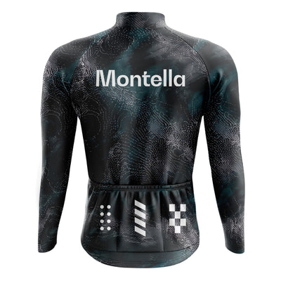 Jersey de ciclismo de manga de ángulo negro de los hombres