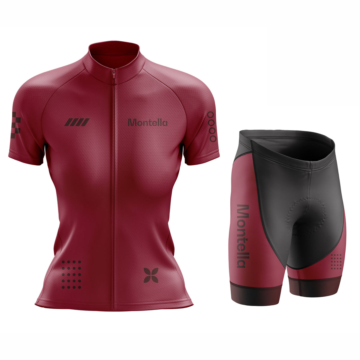 Women's Burgundy Cycling Jersey or Shorts