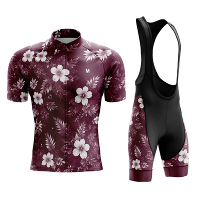 Men's Burgundy Floral Cycling Jersey or Bib Shorts 26/18 Edition