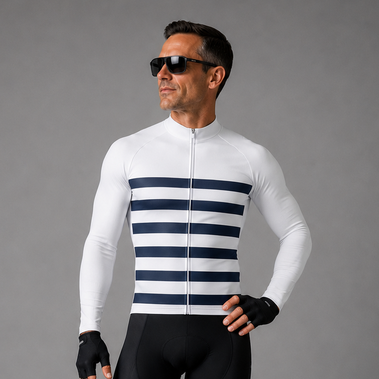 Men's White Long Sleeve Cycling Jersey 26/5 Edition