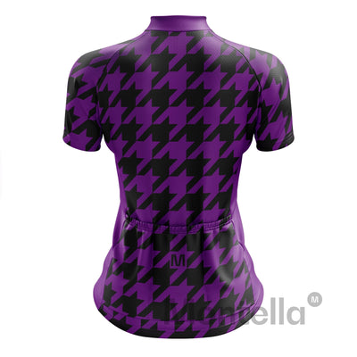 Women's Purple Houndstooth Cycling Jersey or Shorts