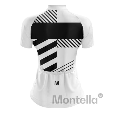 Women's White Black Cycling Jersey