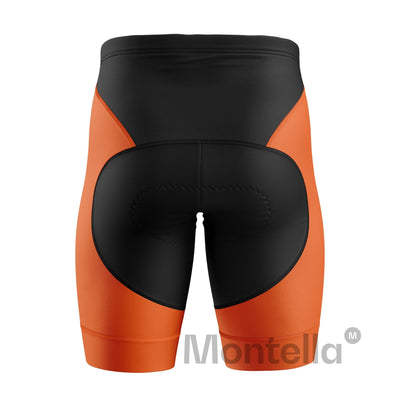 Men's Orange Gel Padded Cycling Shorts