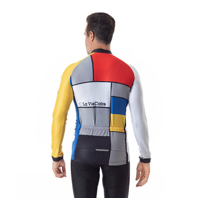 Men's Retro 1985 La Vie Claire Men's Long Sleeve Cycling Jersey