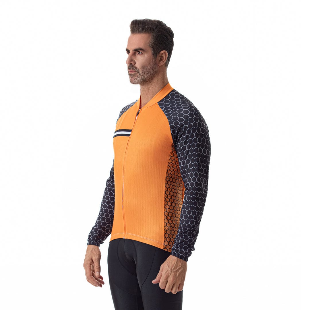 Orange Long Sleeve Cycling Jersey