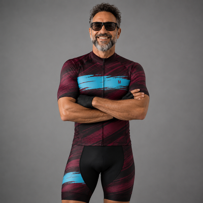 Men's Burgundy Cycling Jersey or Bib Shorts 26/17 Edition