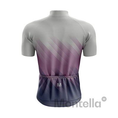 Men's Grey Purple Cycling Jersey or Bib Shorts