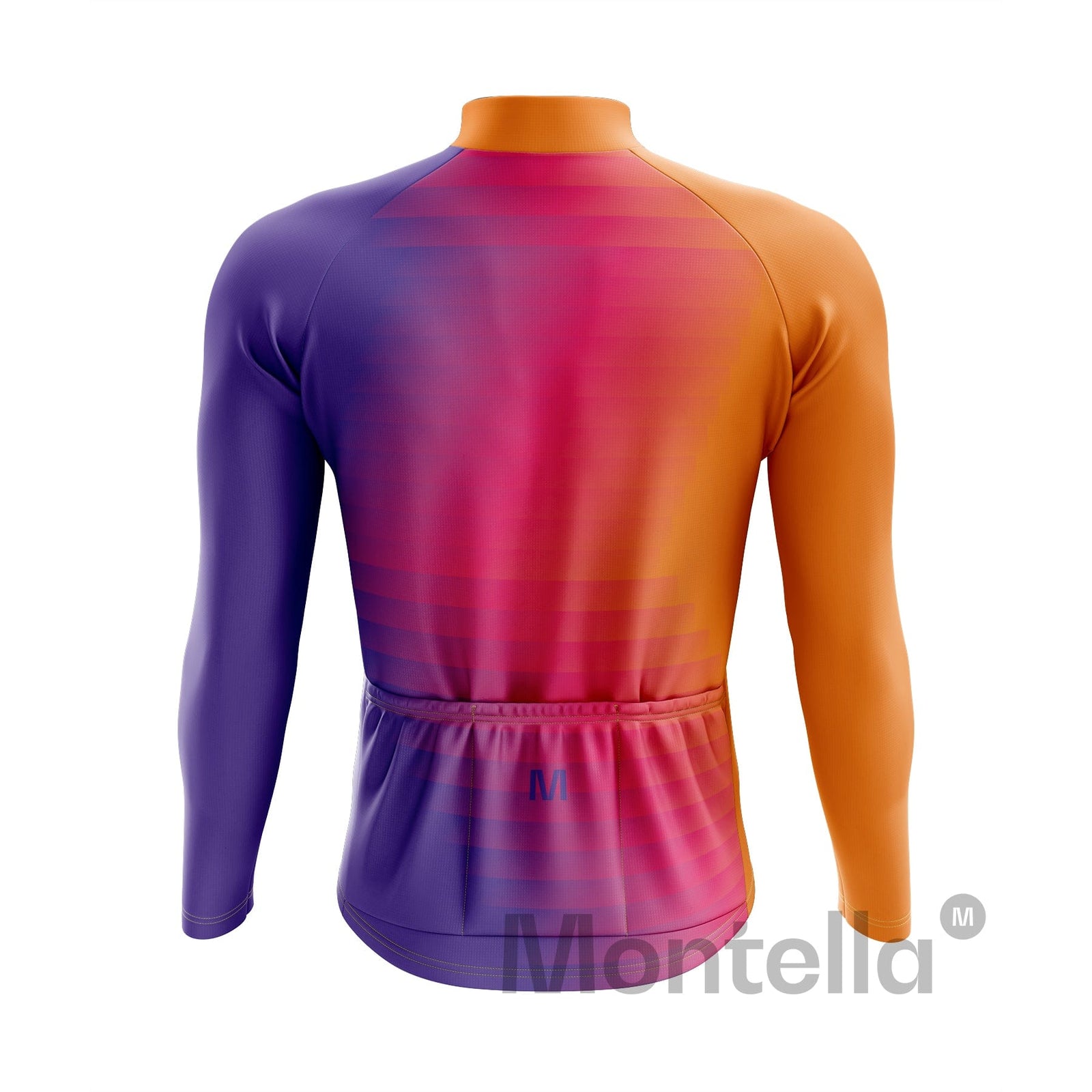 Men's Orange Gradient Thermal Fleece Cycling Jacket