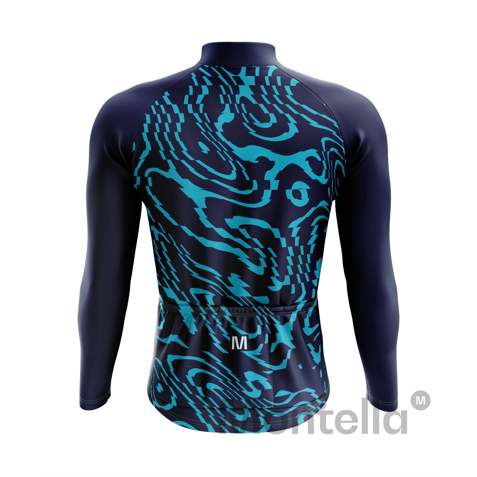 Men's Blue Wave Long Sleeve Cycling Jersey