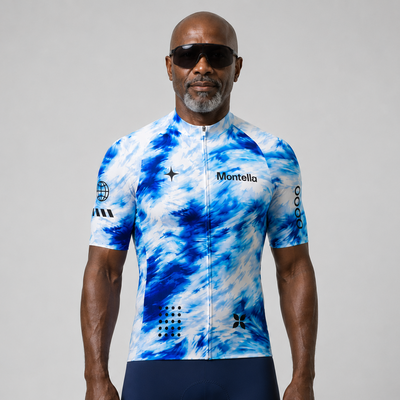 Blue space cycling jersey 