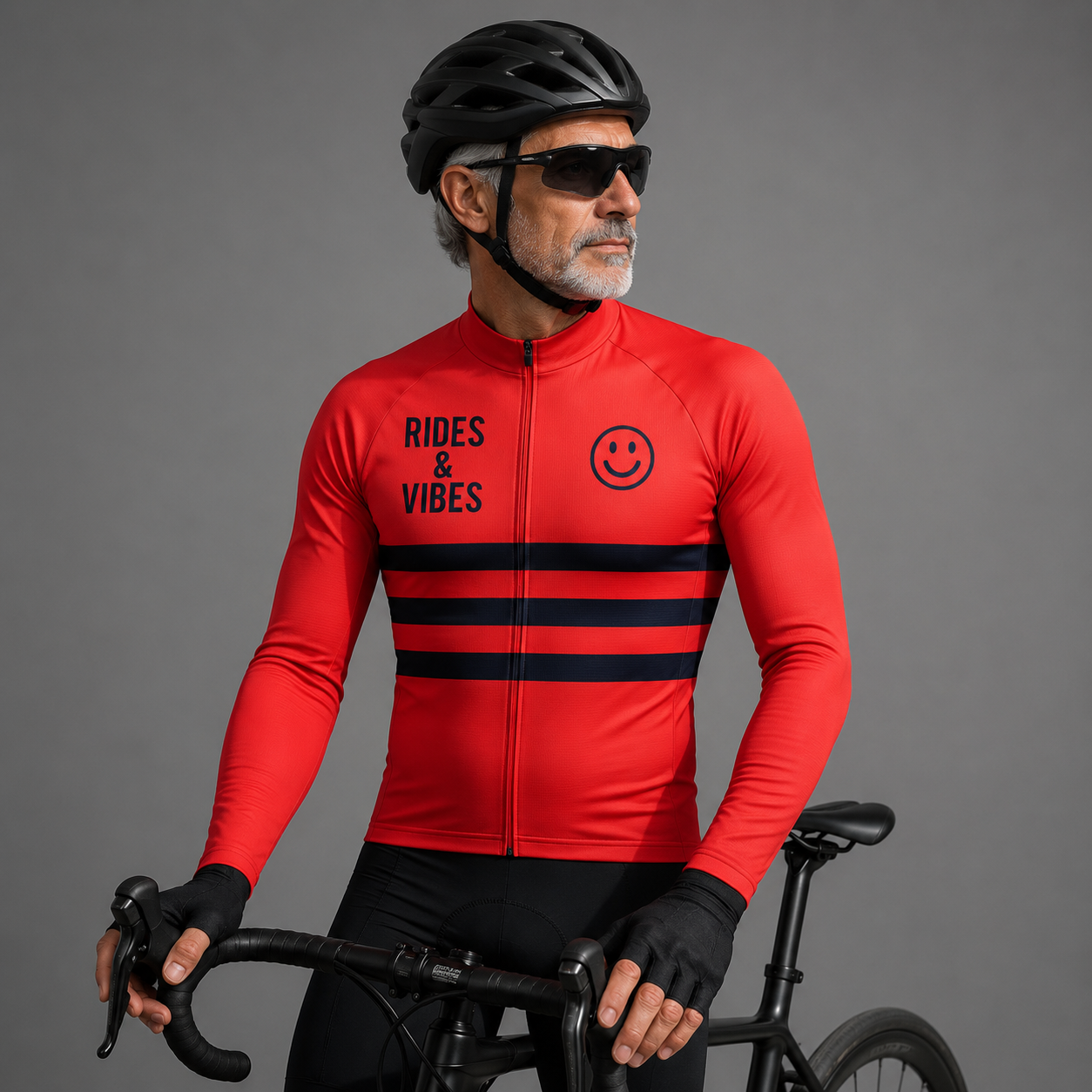 Jersey de ciclismo de manga de ángulo negro de los hombres