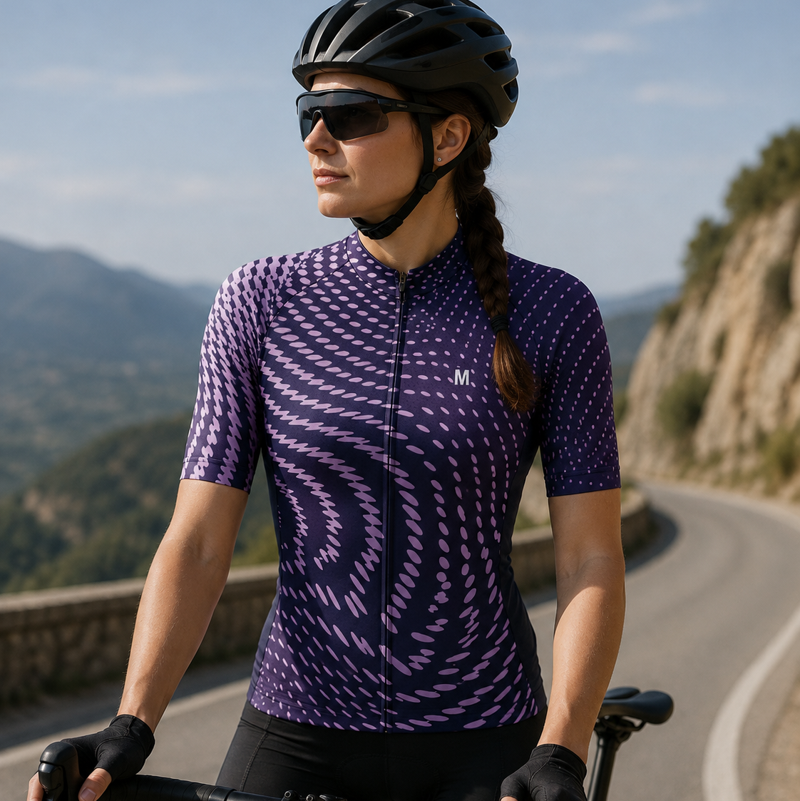 Women's Purple Wave Cycling Jersey