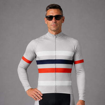 Jersey de ciclismo de manga de ángulo negro de los hombres