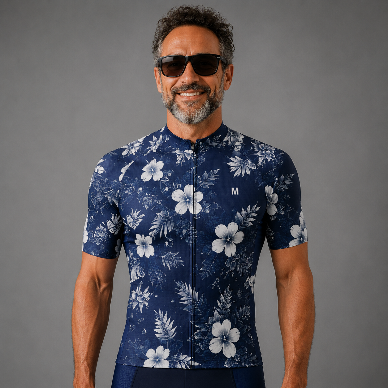 Men's Blue Floral Cycling Jersey or Bib Shorts 26/19 Edition
