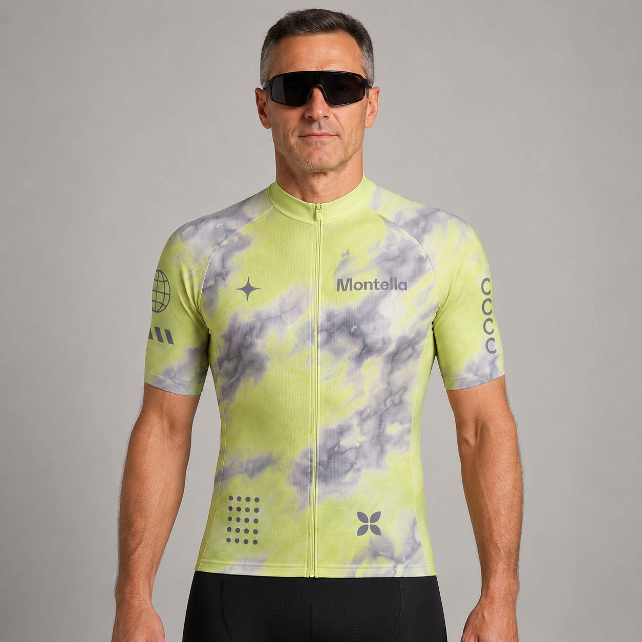 Jersey de ciclismo azul del lado de los hombres
