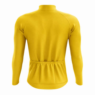 Men's Custom Yellow Long Sleeve Cycling Jersey